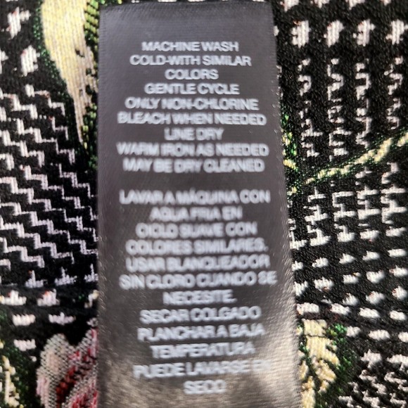 Black Label Chicos Size 00 XS Floral Jacket Lined Bird Multicolor - Picture 10 of 16